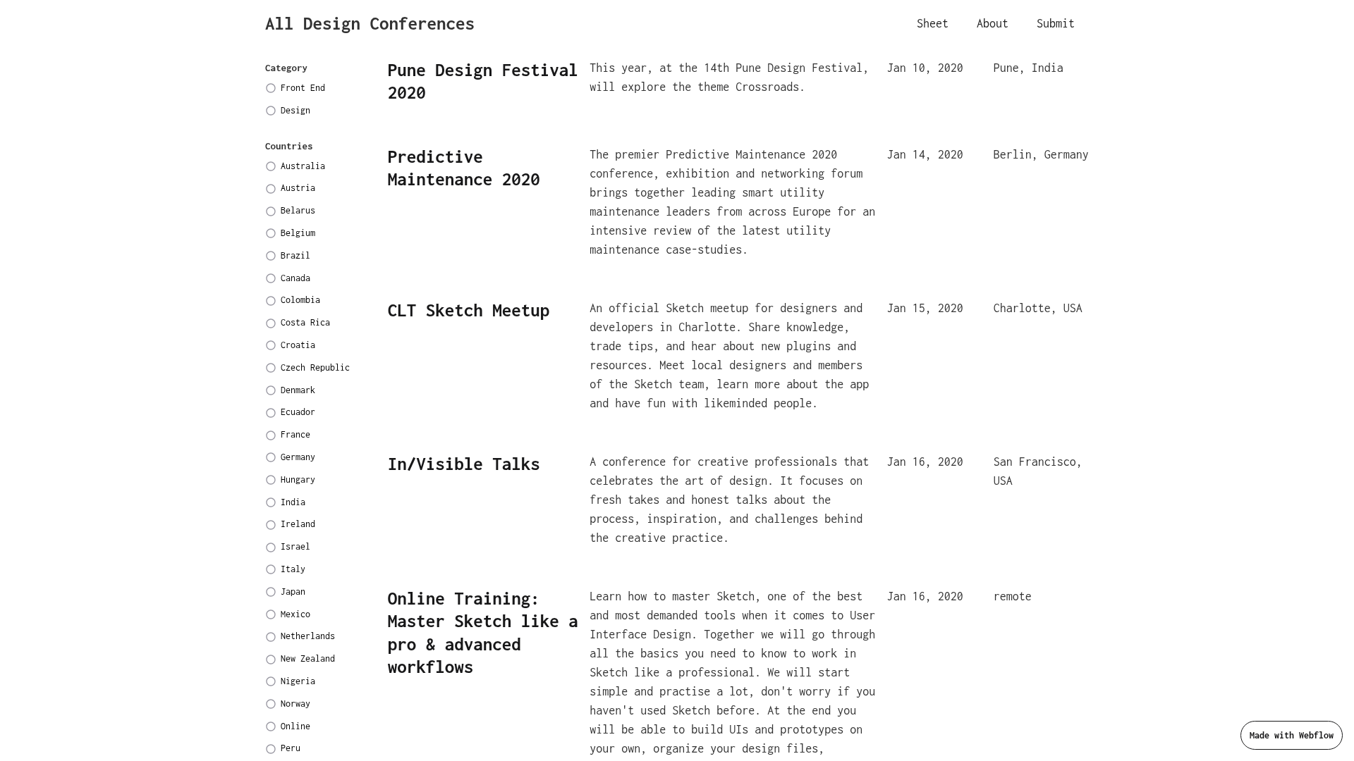 All Design Conferences preview