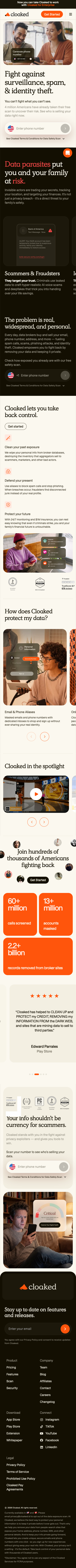 Cloaked mobile screenshot