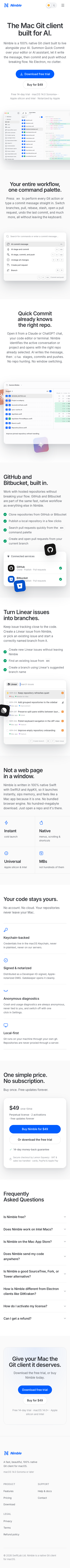 Gitnimble mobile screenshot
