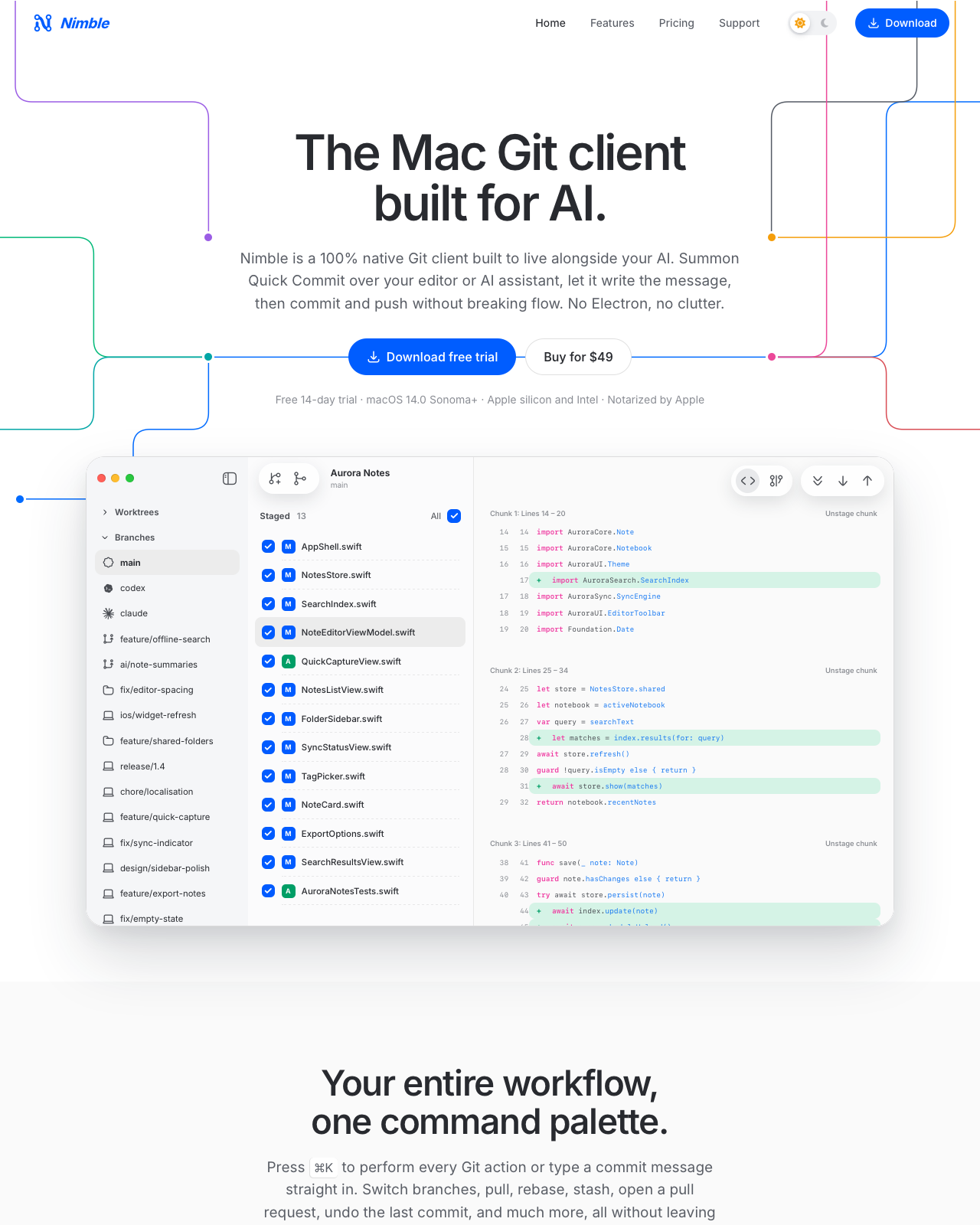 Gitnimble screenshot