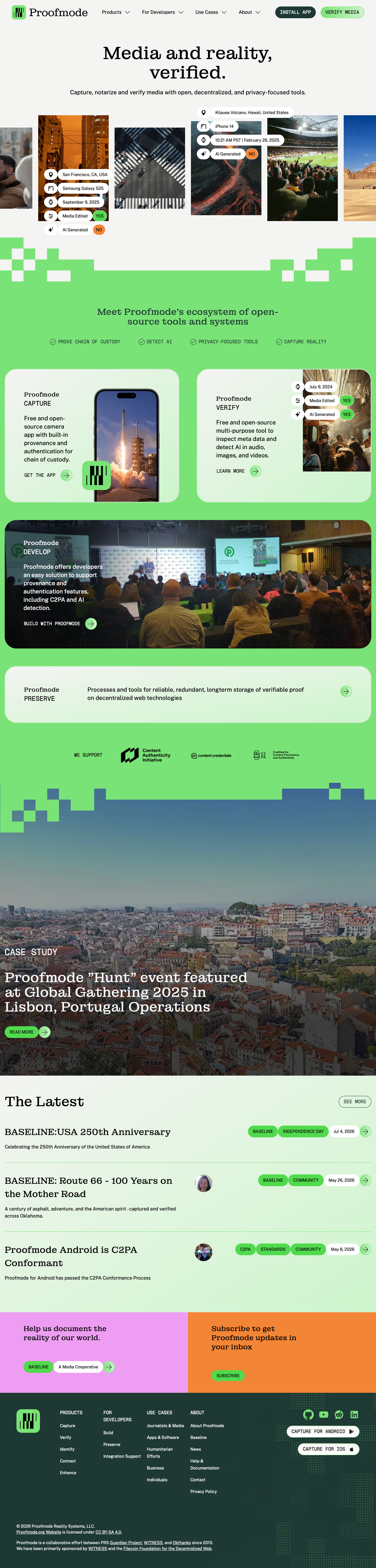 Proofmode desktop screenshot