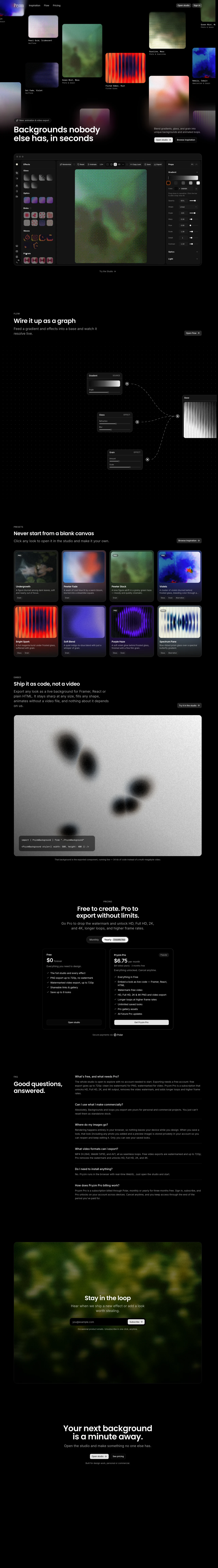 Pryzm desktop screenshot