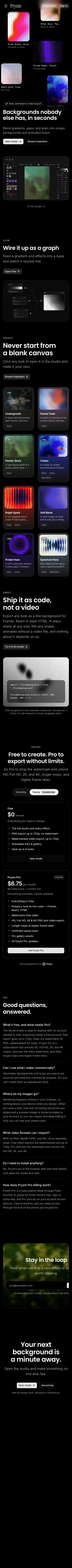 Pryzm mobile screenshot
