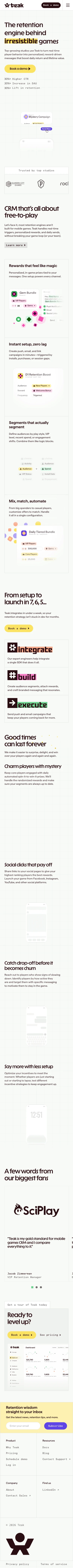 Teak mobile screenshot