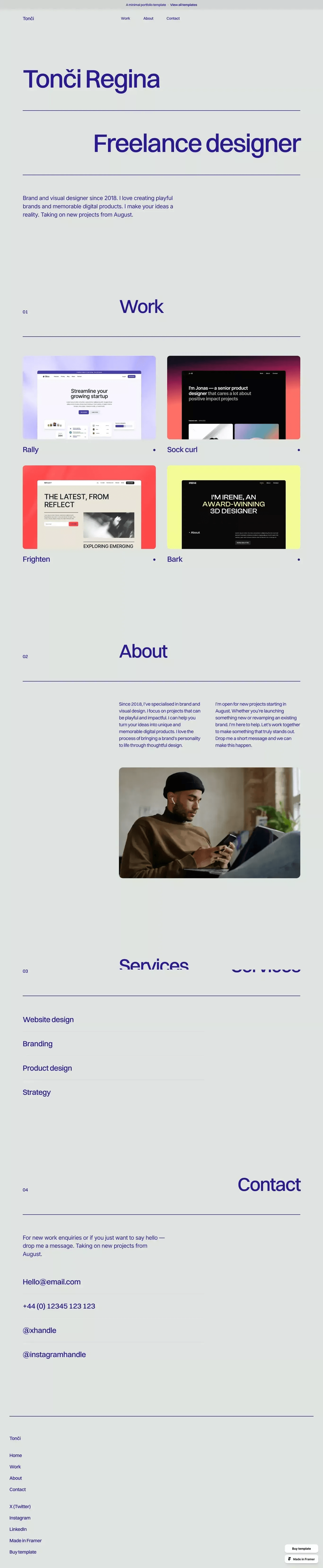 Accent - Portfolio Template for Framer desktop screenshot