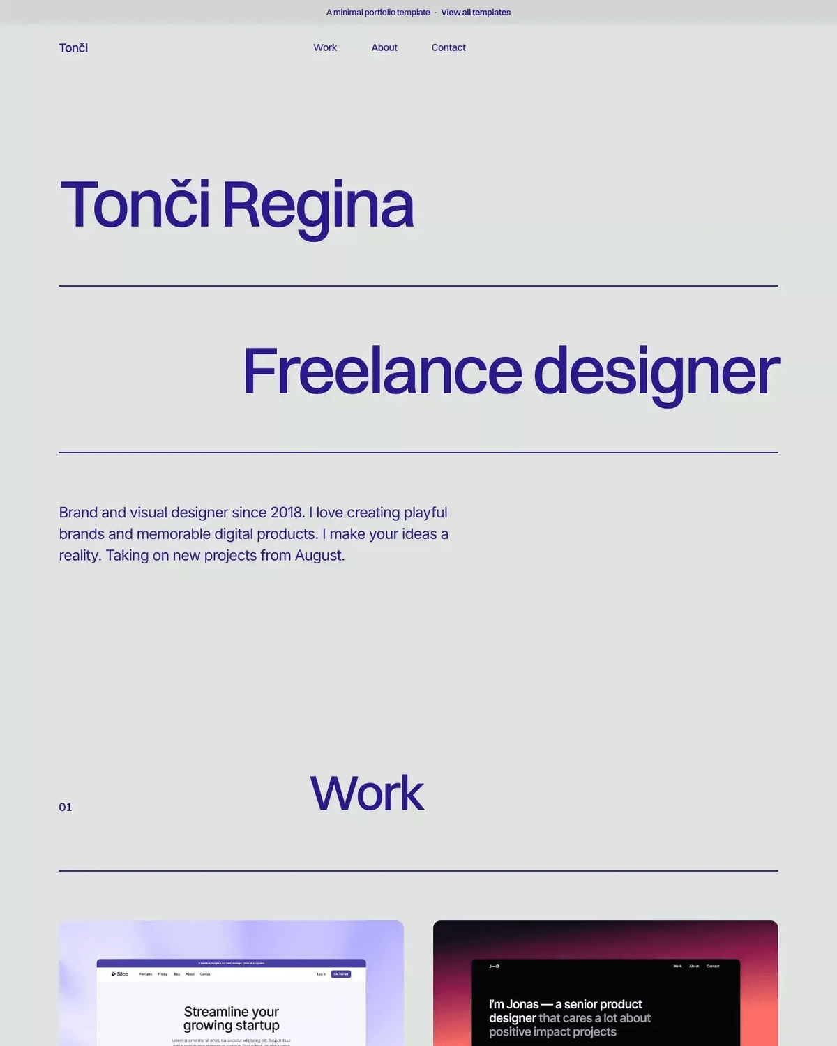 Accent - Portfolio Template for Framer screenshot