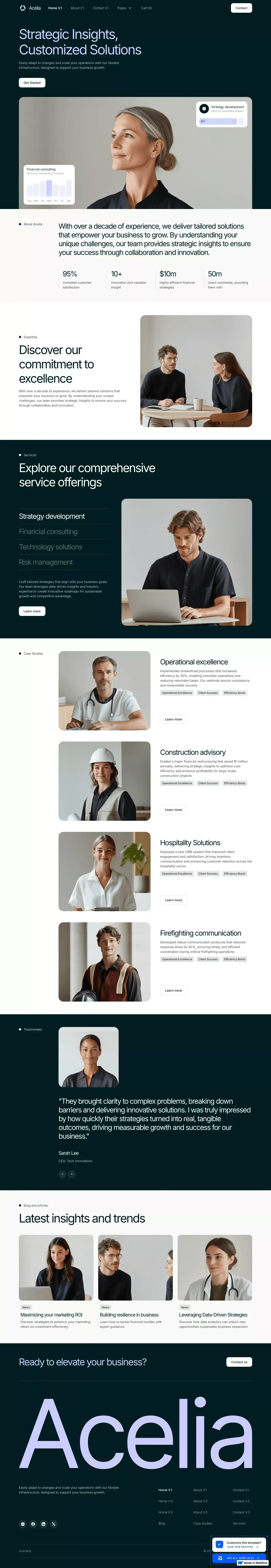 Acelia - Webflow Ecommerce website template desktop screenshot