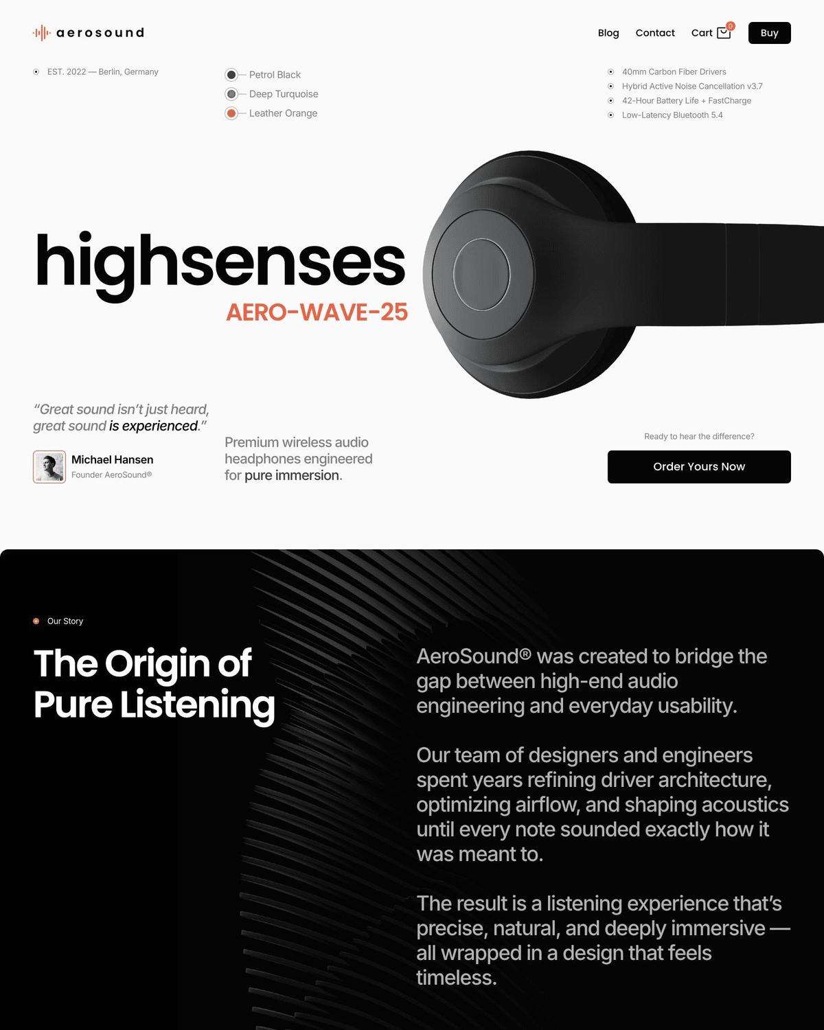 Aerosound - Single Product E-Commerce Shop screenshot