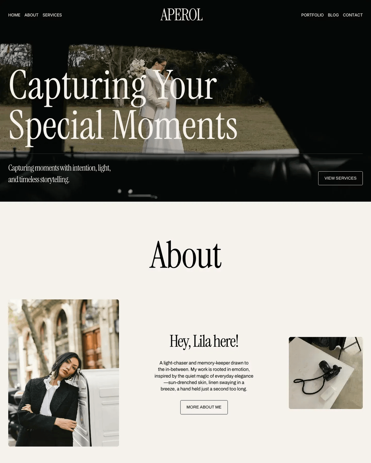 Aperol - Framer Photography Website Template screenshot