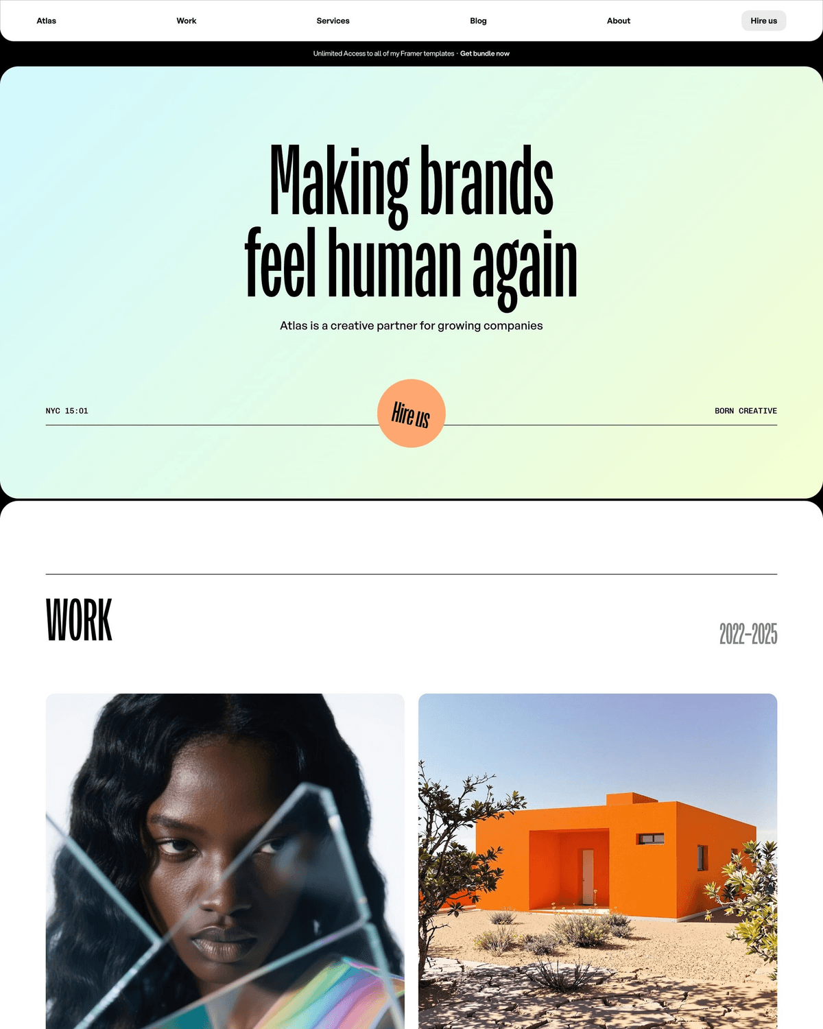 Atlas Studio · Creative Agency Template for Framer screenshot