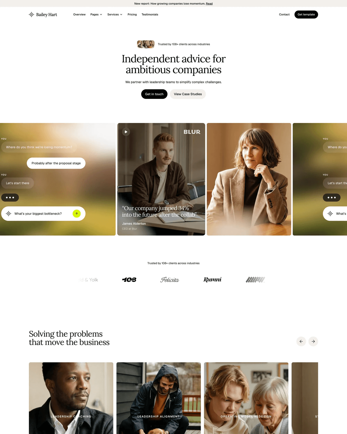 Bailey Hart - Consulting Framer Template screenshot