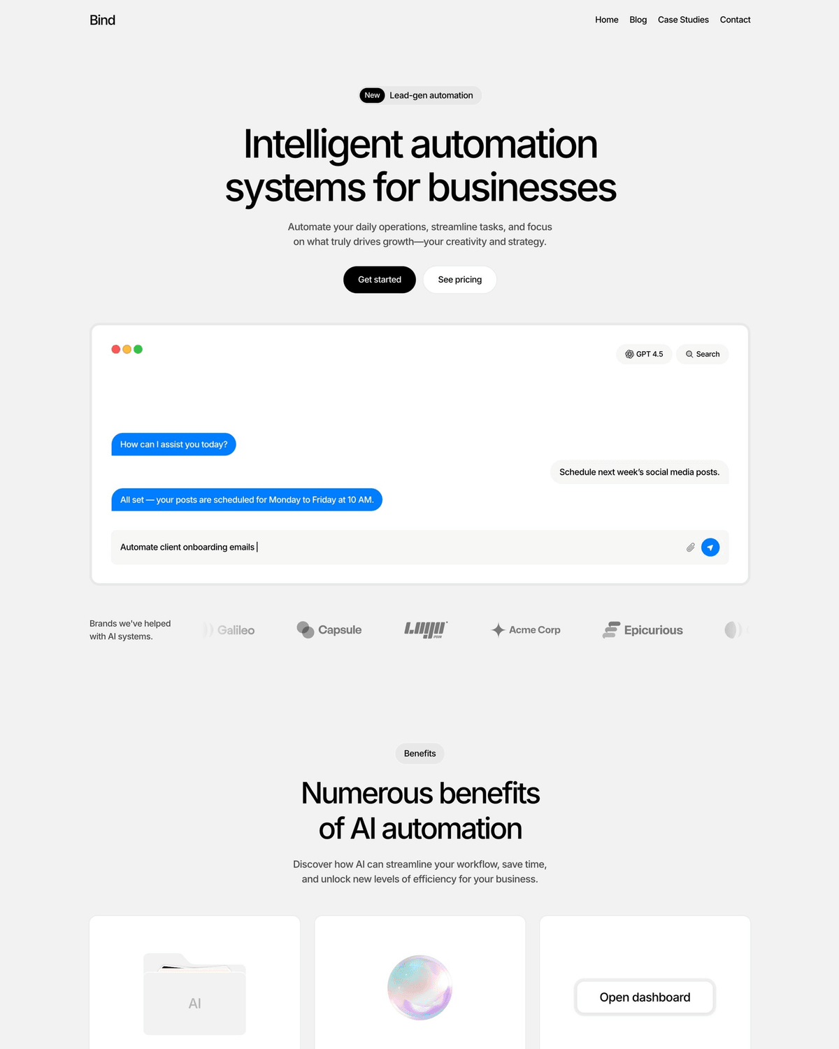Bind - AI Automation Agency Template screenshot