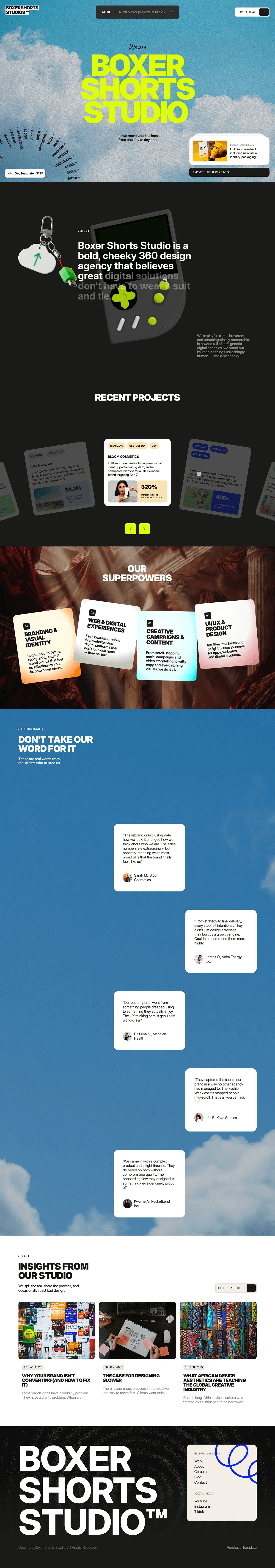 Boxer Shorts Studio - Brand Identity & Design Studio desktop screenshot