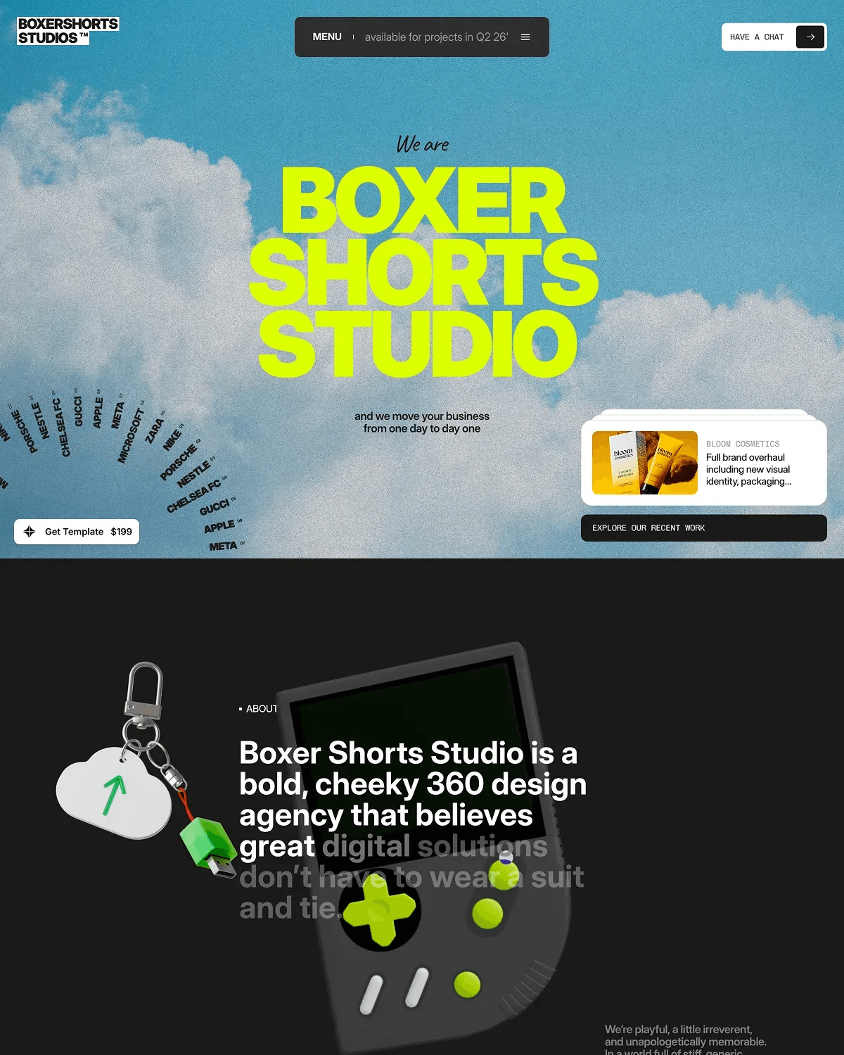 Boxer Shorts Studio - Brand Identity & Design Studio screenshot