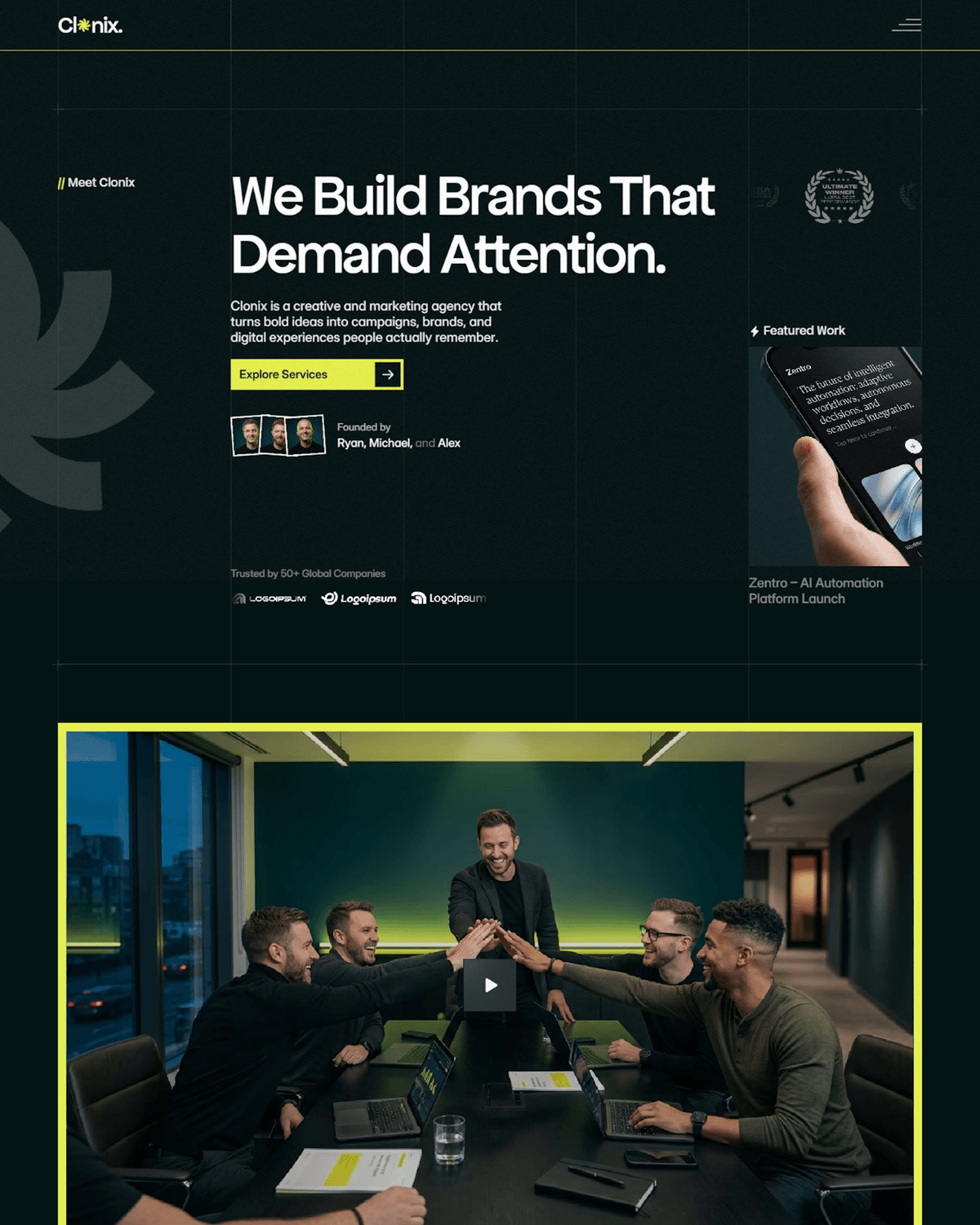 Clonix - Multipurpose Online Agency for Creative Brands screenshot