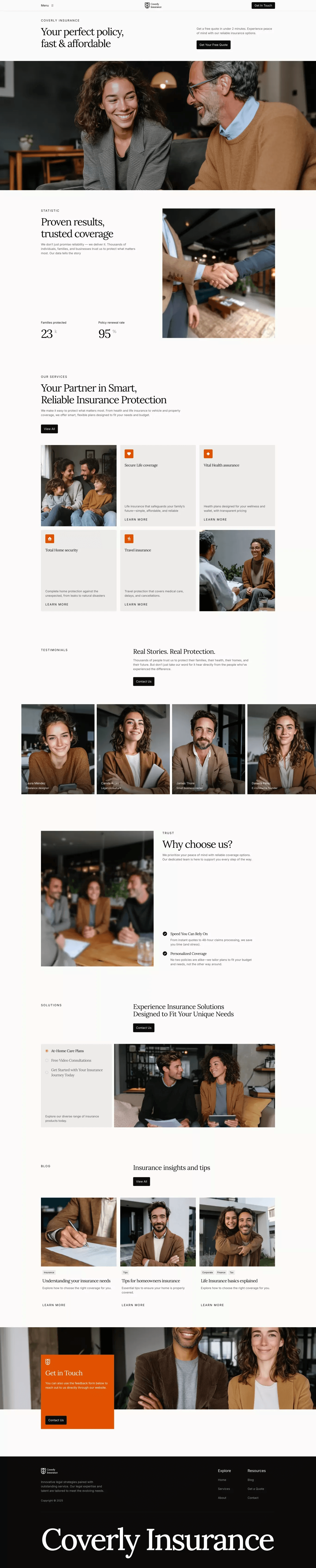 Coverly - Insurance Website Template desktop screenshot