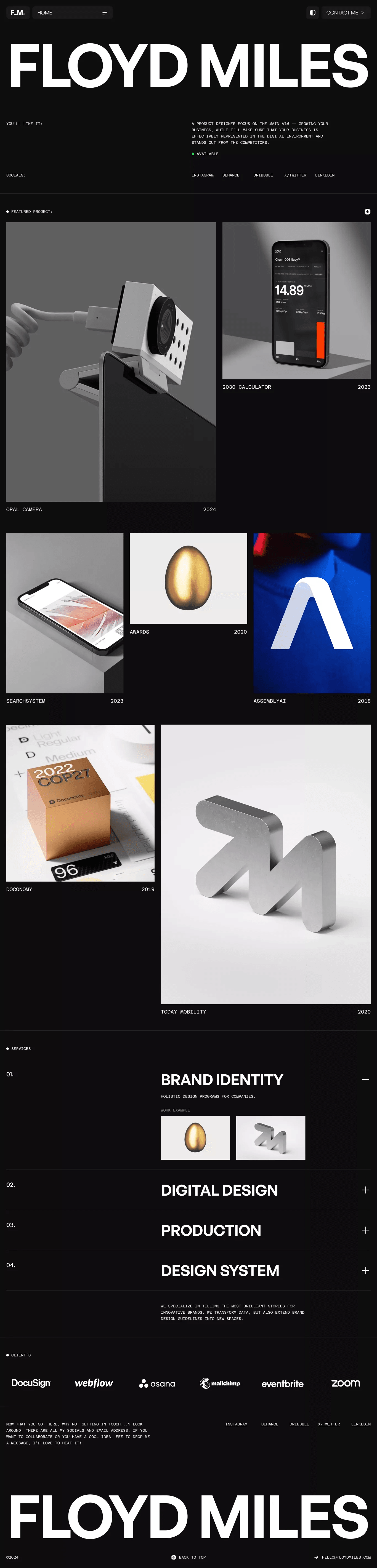 F_M Designer - Portfolio Template | Framer desktop screenshot