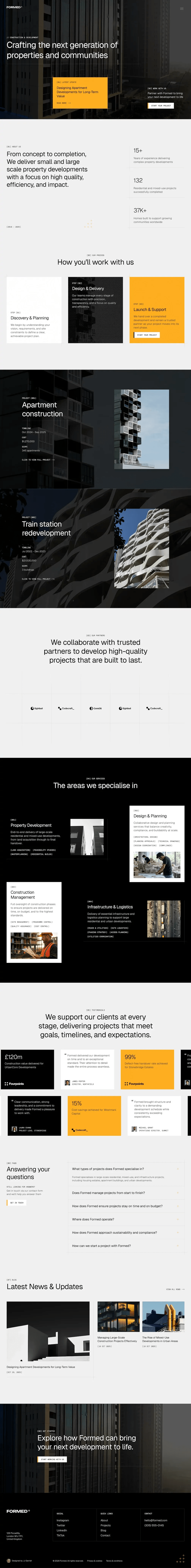 Formed - Construction & Property Website Template for Framer desktop screenshot