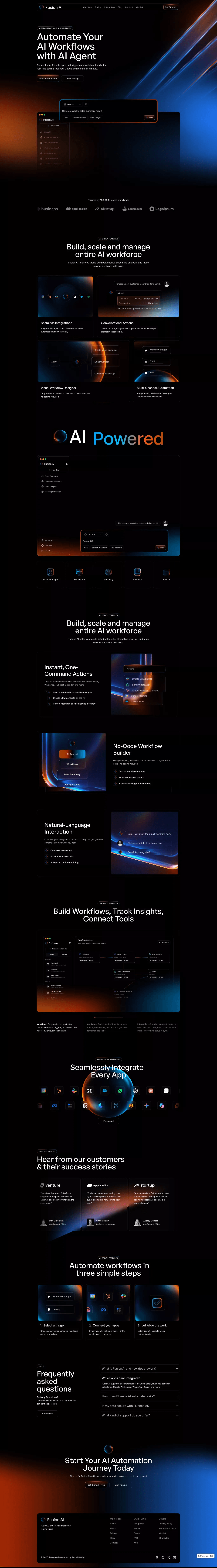 Fusion AI - Framer SaaS & AI Agent Template desktop screenshot