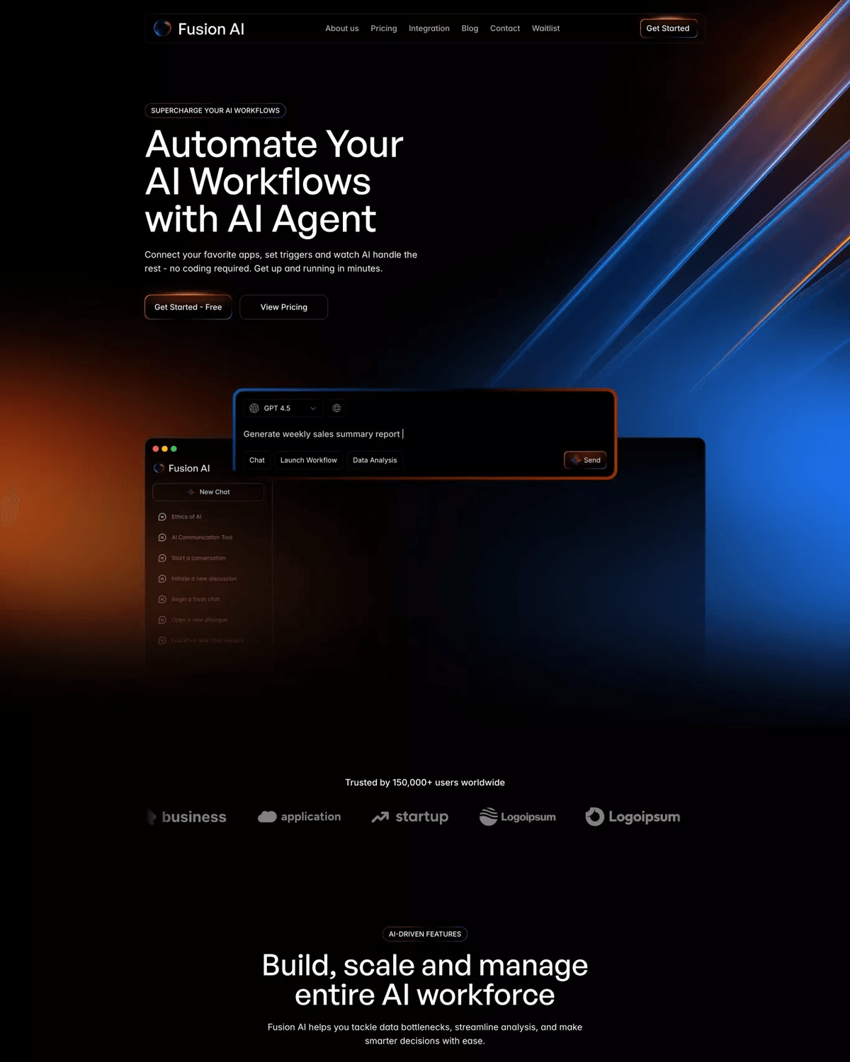 Fusion AI - Framer SaaS & AI Agent Template screenshot