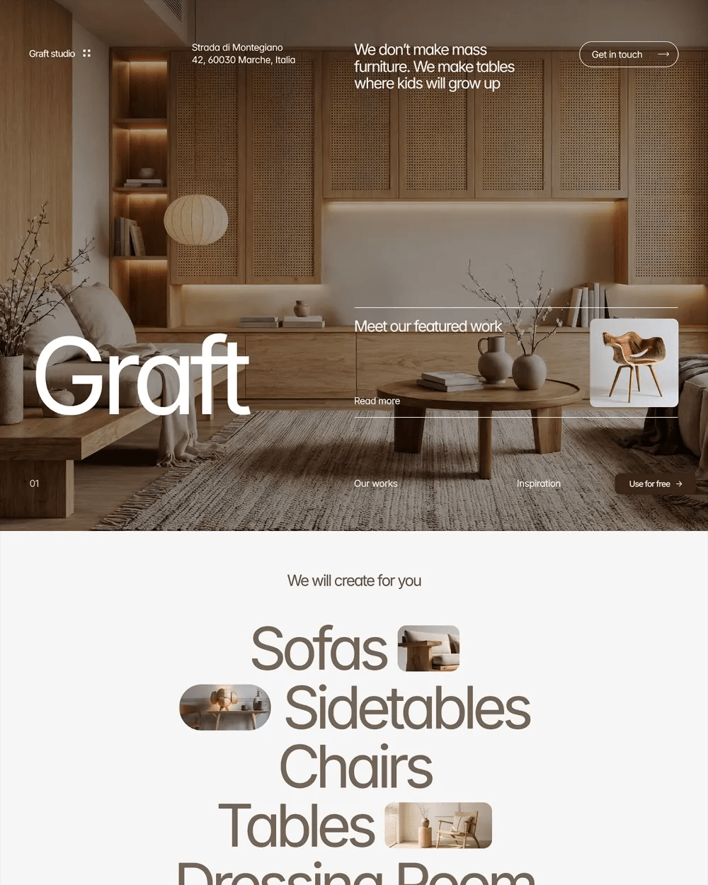Graft - Furniture & Interior Design Studio Template screenshot