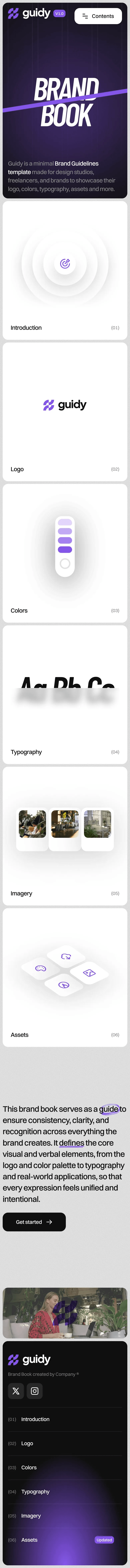 Guidy - A Modern Brand Book Template for Framer mobile screenshot