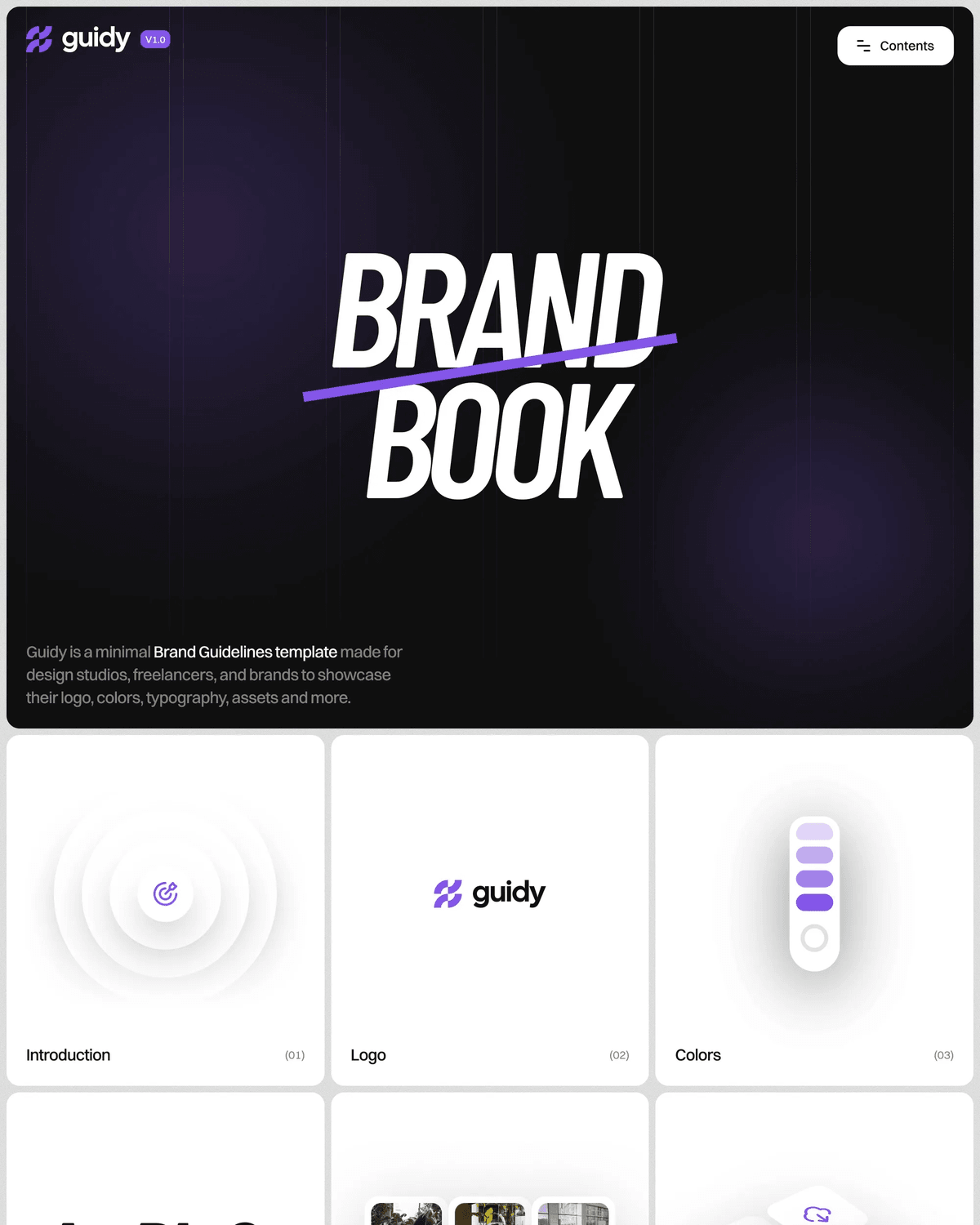 Guidy - A Modern Brand Book Template for Framer screenshot