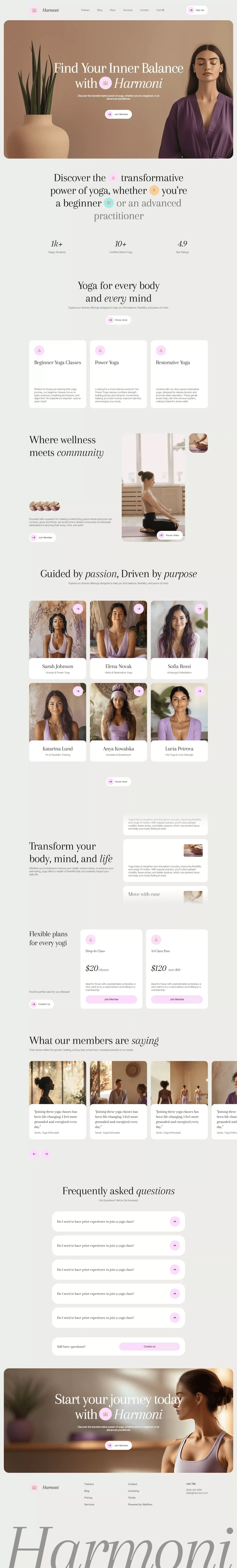 Harmoni - Wellness Website Template desktop screenshot