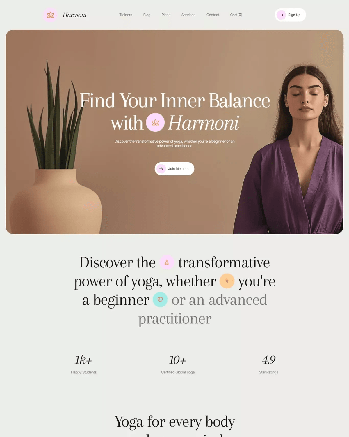 Harmoni - Wellness Website Template screenshot