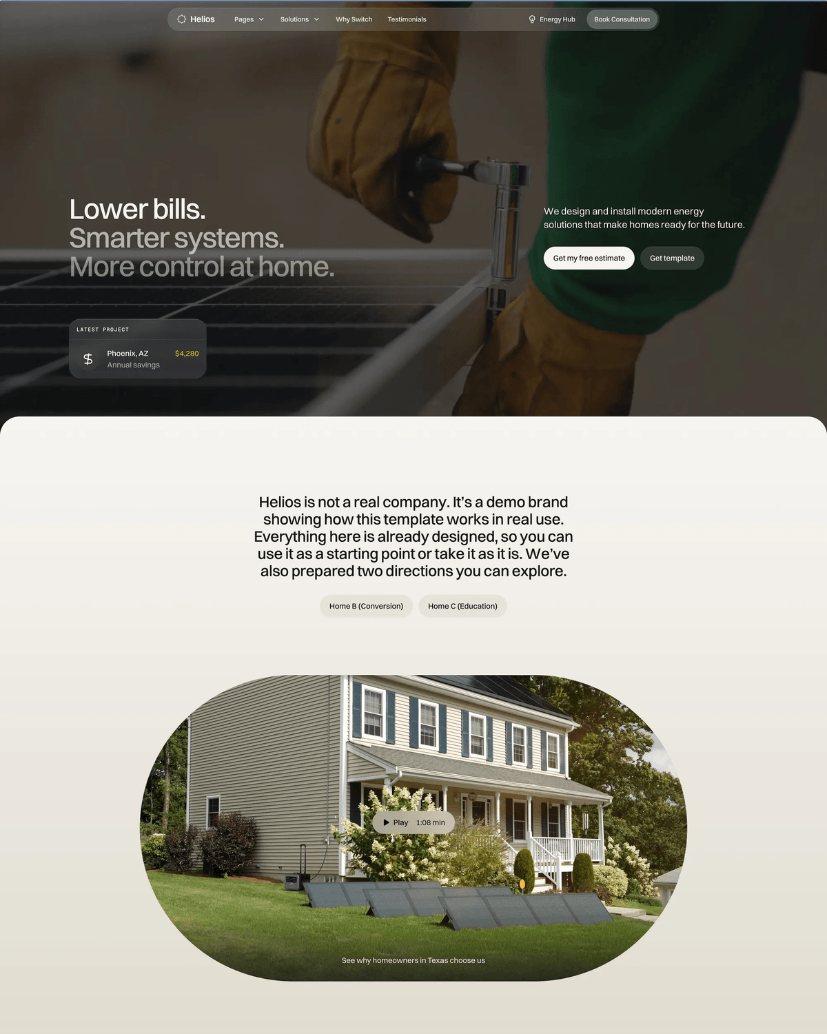 Helios - Solar & Energy Framer Template screenshot
