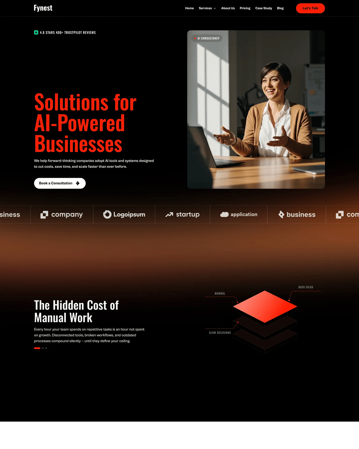 Fynest - Consulting, Technology Framer & Webflow Template screenshot
