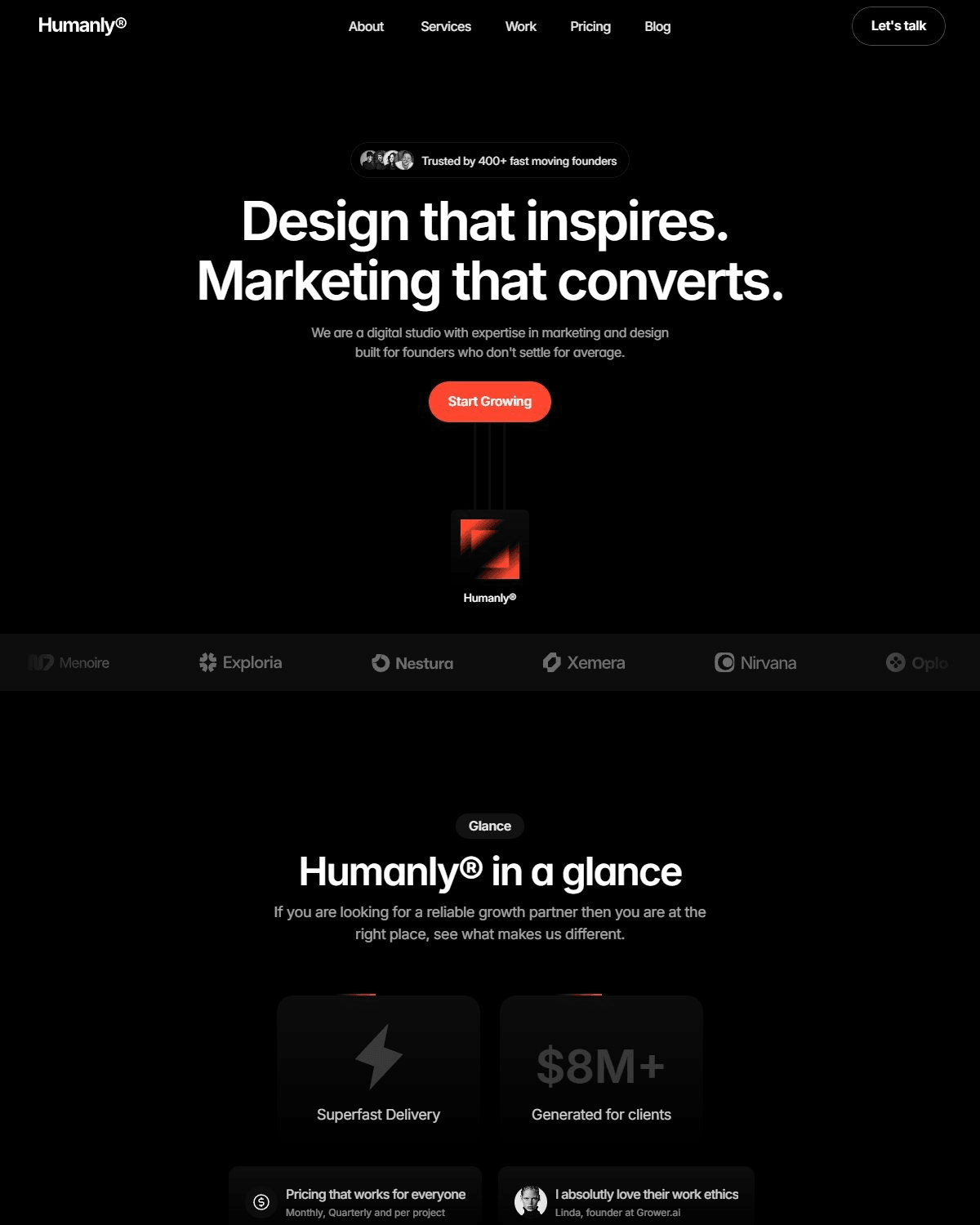 Humanly - Premium Agency Template for fast founders screenshot