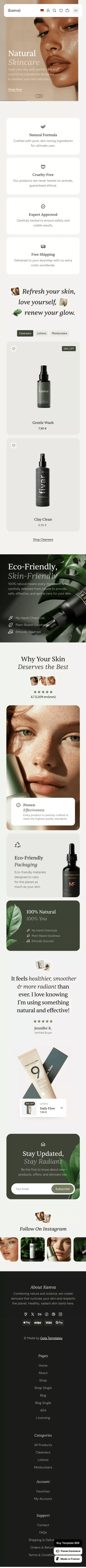 Kanva - E-Commerce Framer Template mobile screenshot