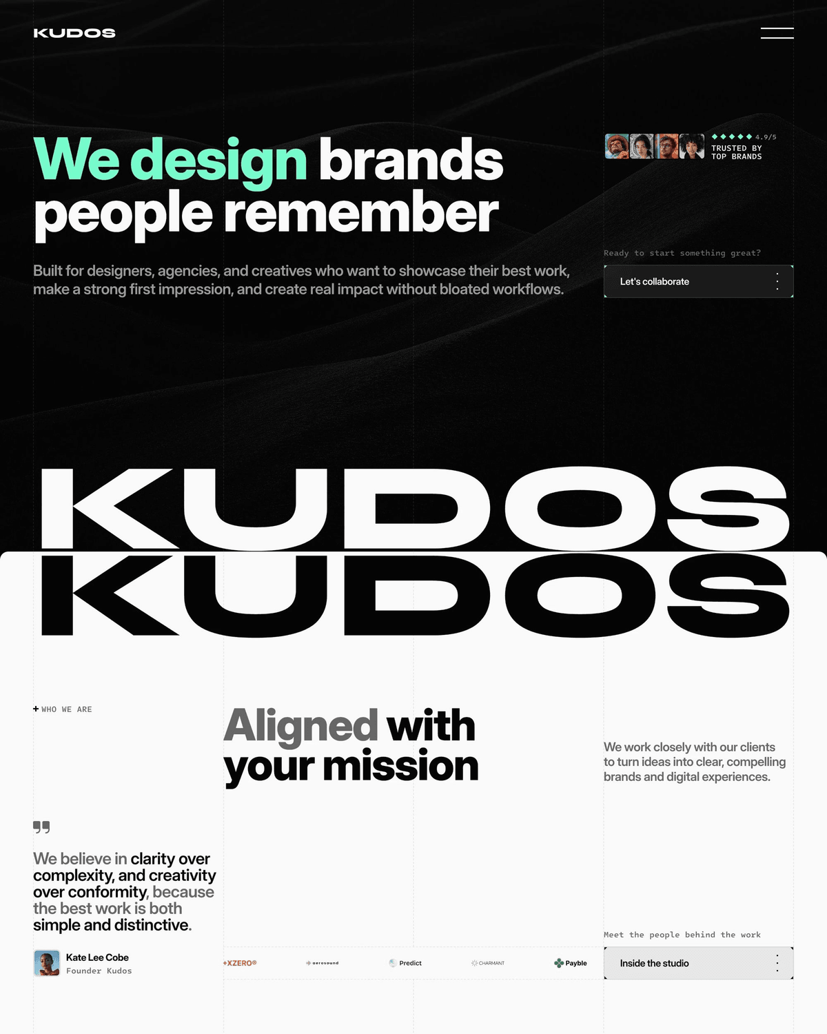 Kudos - Modern Design Agency Framer Template screenshot