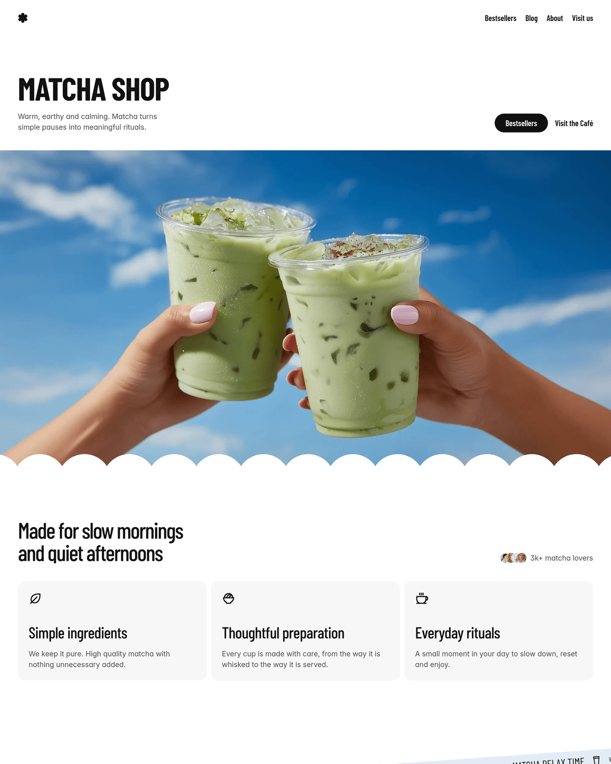 Matcha Shop - Premium Framer Template for CafÃ©s & Small Businesses screenshot