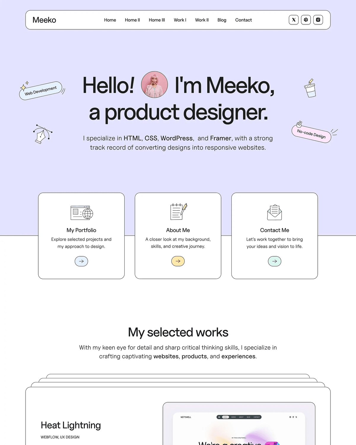 Meeko - Creative Portfolio Template screenshot