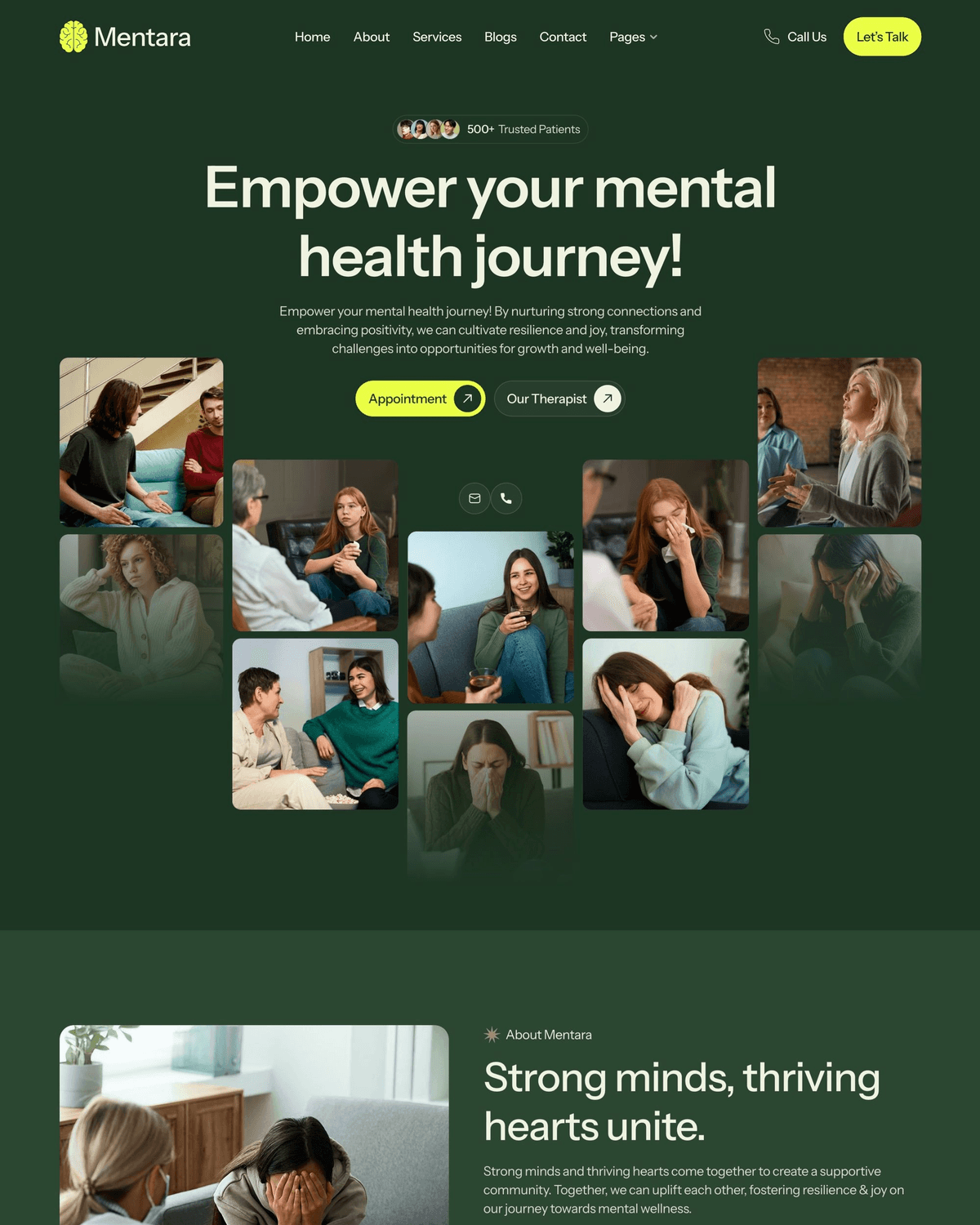 Mentara - Wellness Website Template screenshot