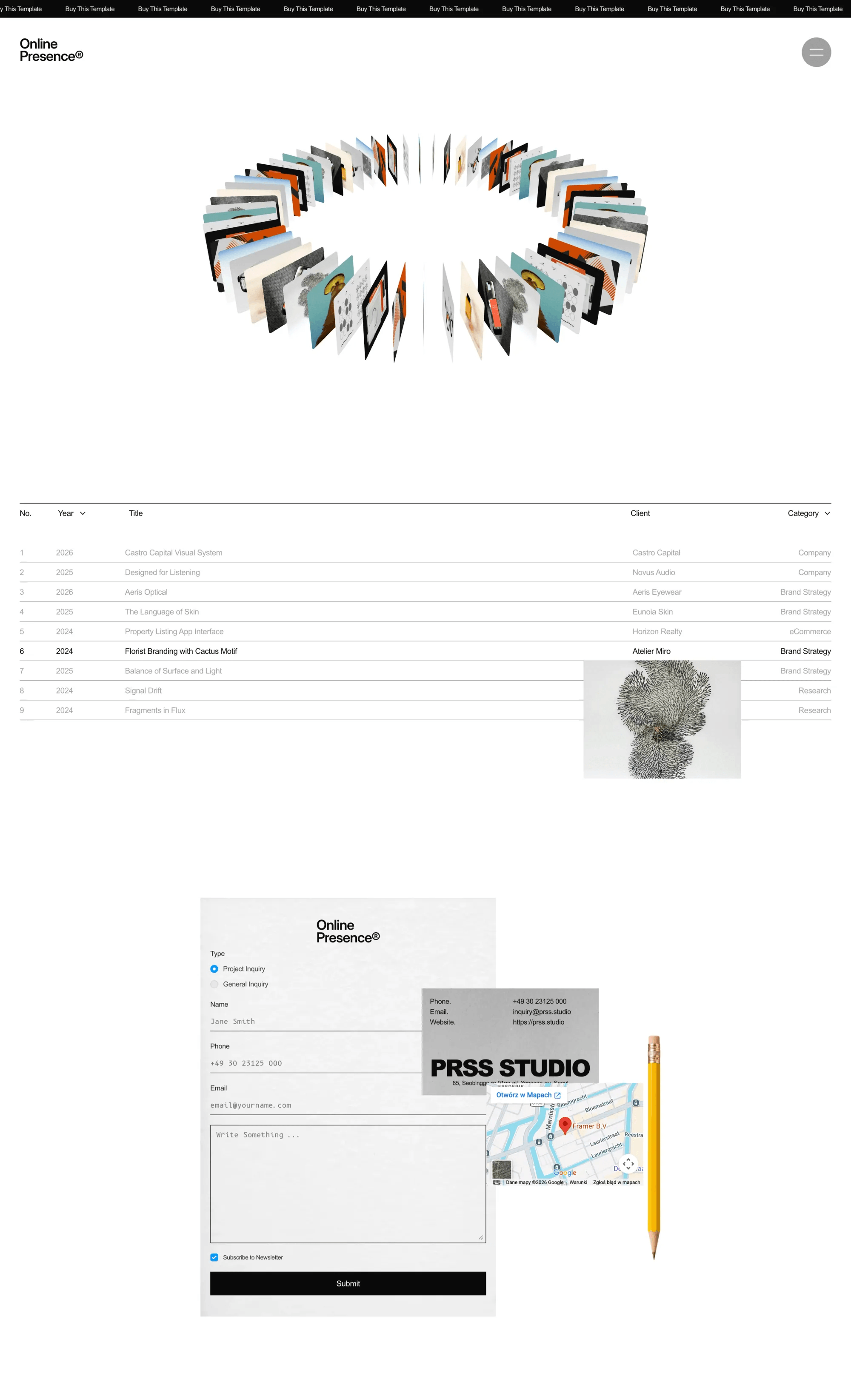 Minifolio 001: Framer Template by THE DESIGN FUTURIST desktop screenshot
