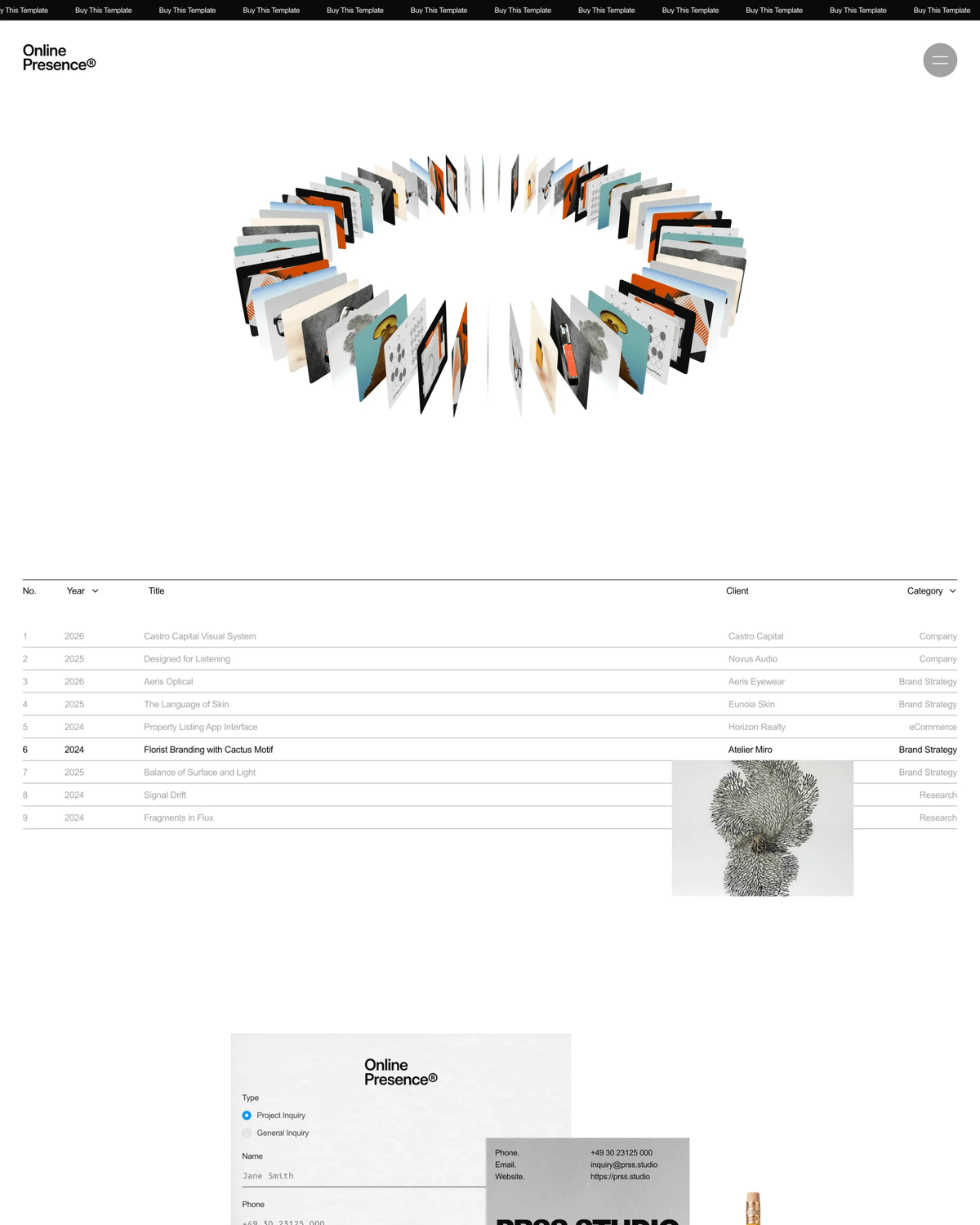 Minifolio 001: Framer Template by THE DESIGN FUTURIST screenshot