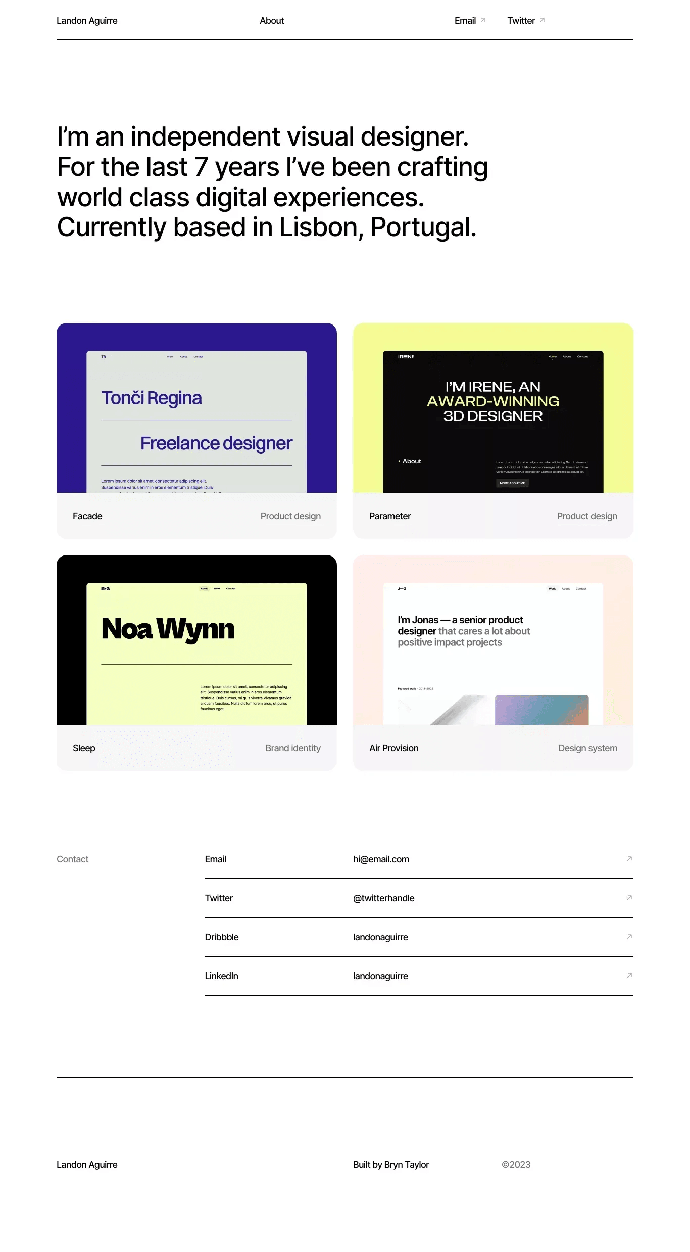 Minimal · Independent Visual Designer desktop screenshot