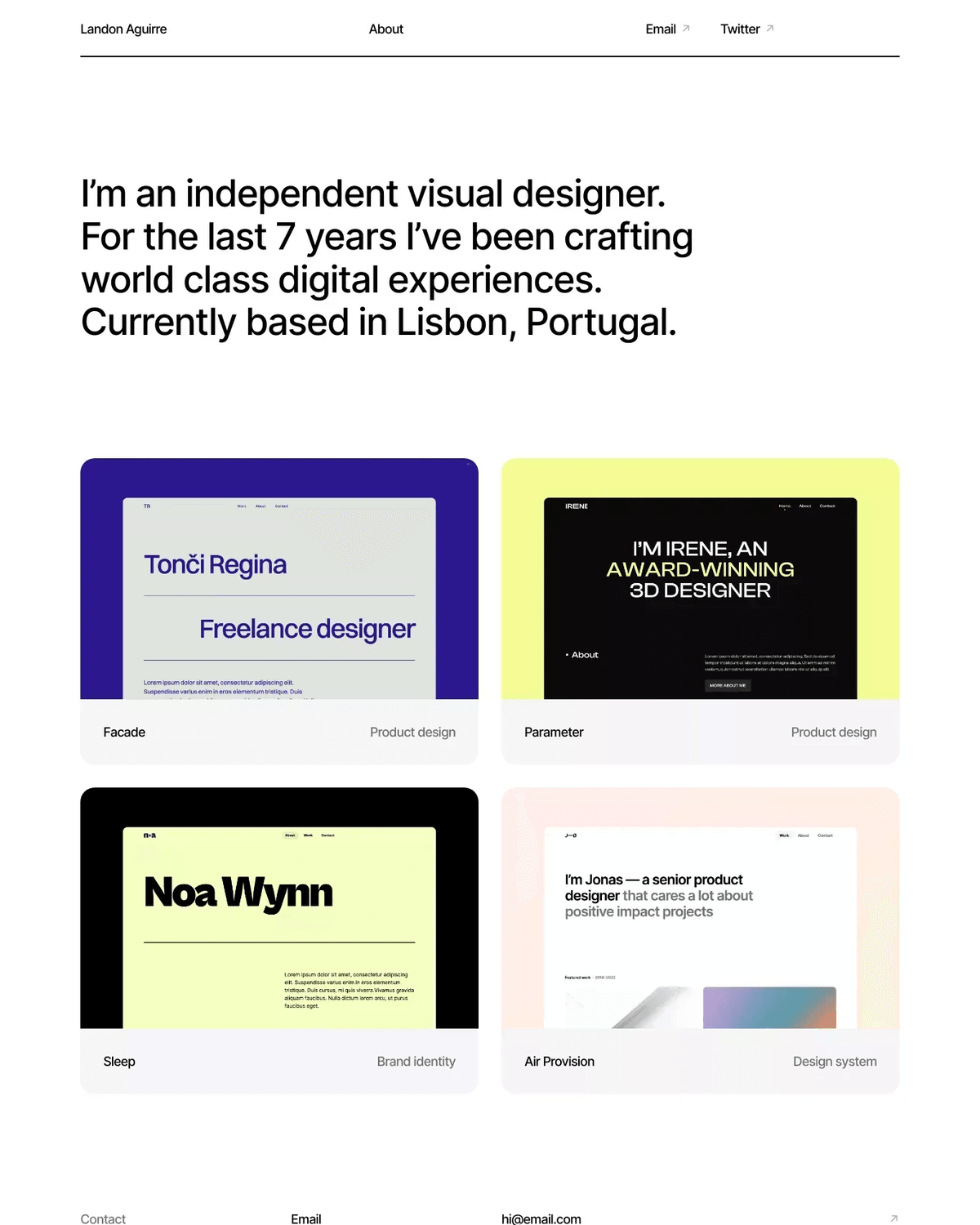 Minimal · Independent Visual Designer screenshot