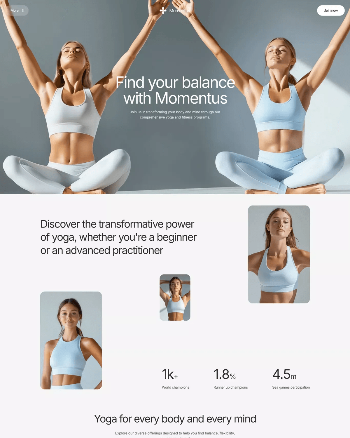 Momentus - Framer and Webflow website template screenshot