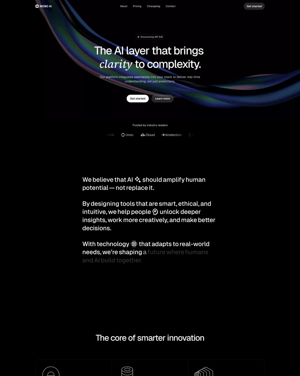 MONO AI - AI & SaaS Template screenshot