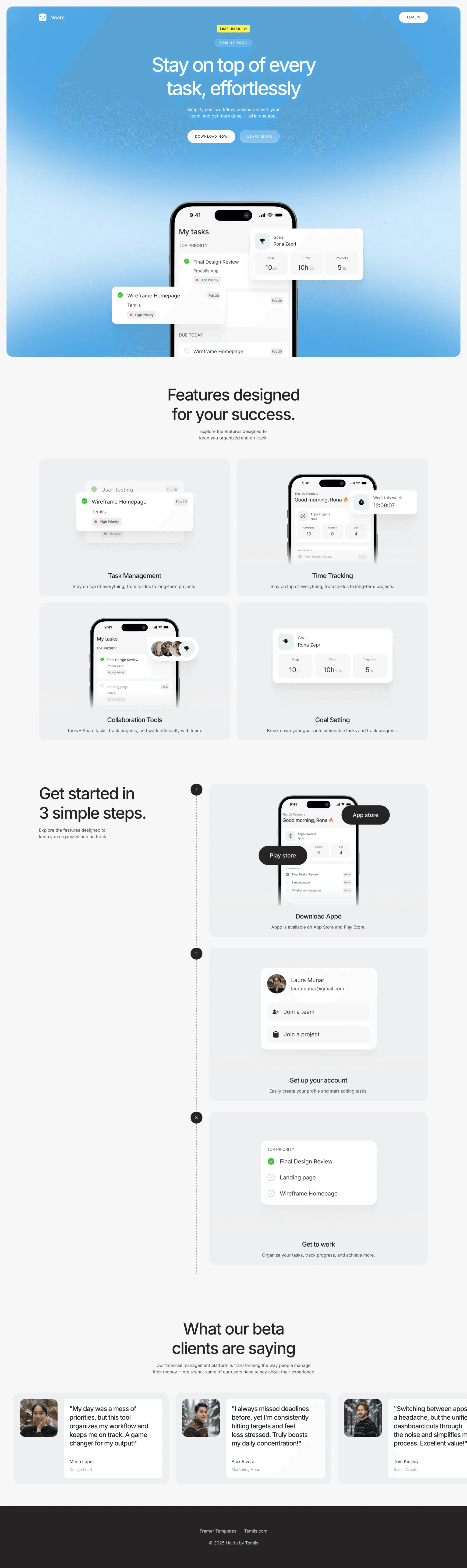 Nearo - Waitlist Template desktop screenshot
