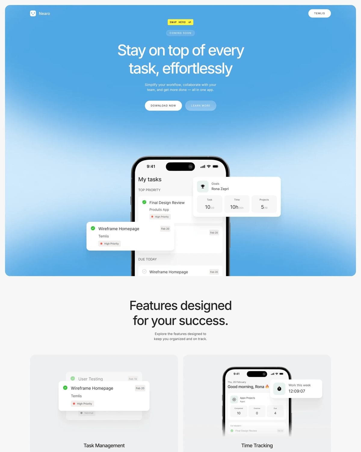 Nearo - Waitlist Template screenshot