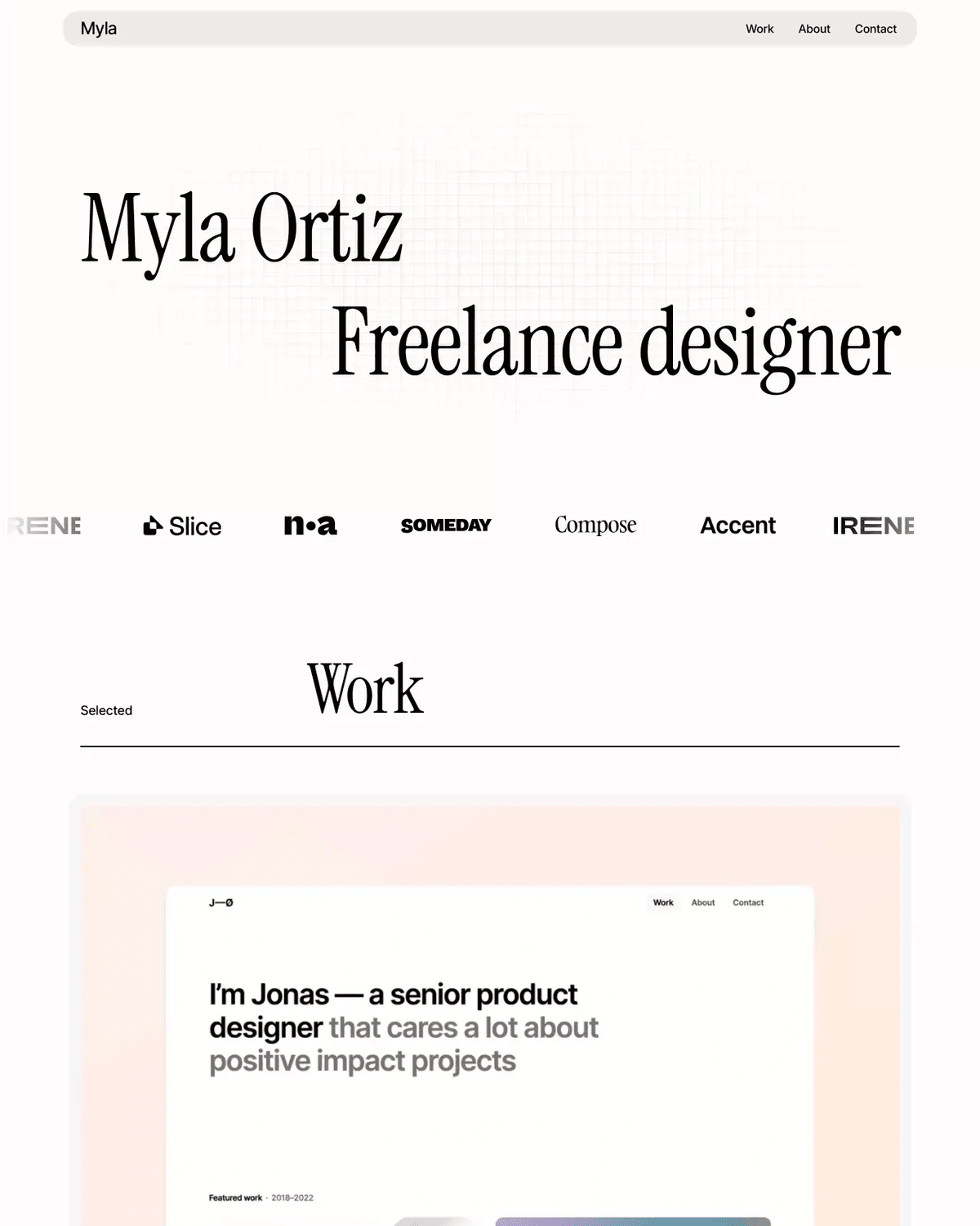 Offset - Portfolio Template for Framer screenshot