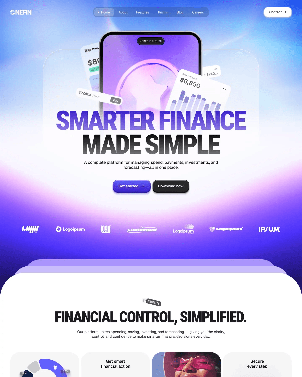 OneFin - Finance SaaS Template screenshot