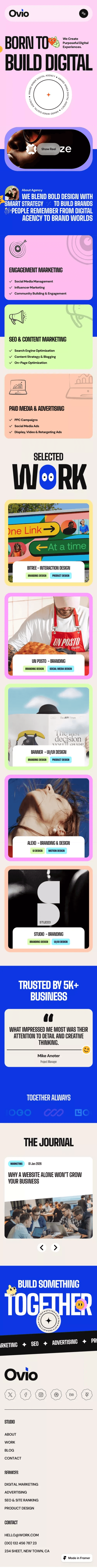 Ovio - Creative Digital Agency Website mobile screenshot