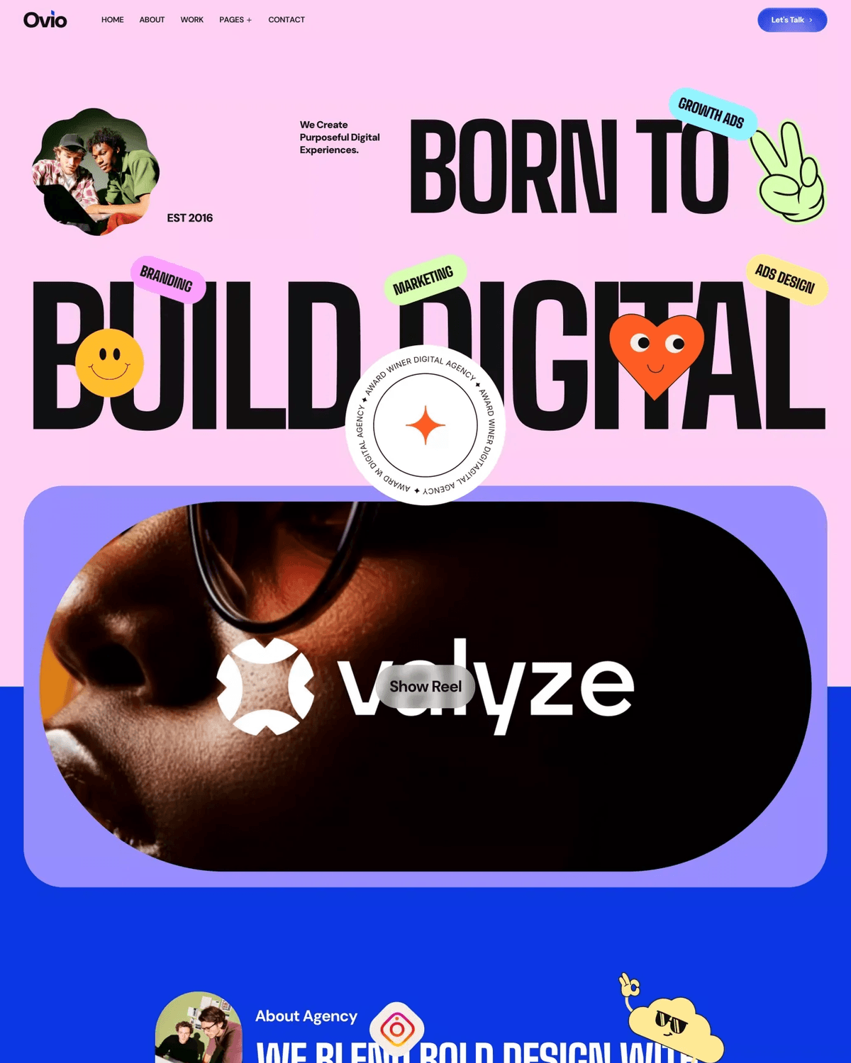 Ovio - Creative Digital Agency Website screenshot