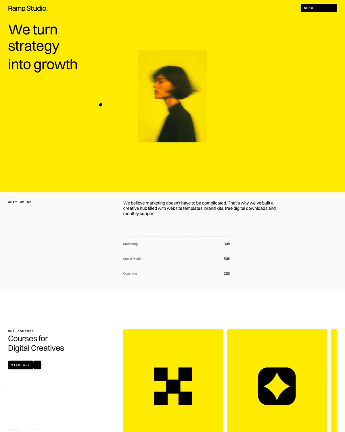 Ramp - Framer template | Marketing Systems, Courses & Resources for Modern Teams screenshot